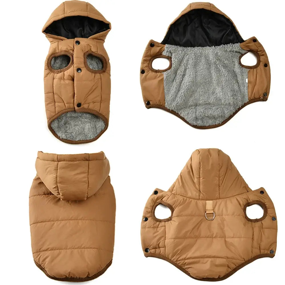 Veste d’hiver à capuche pour chien
