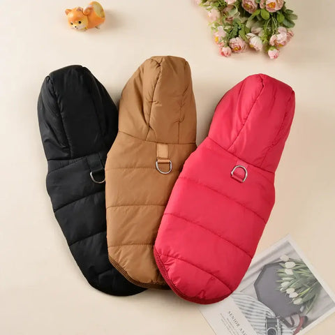 Veste d’hiver à capuche pour chien
