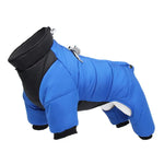 Veste d’hiver chaude épaisse et imperméable pour chien - Hook and Loop Blue / S