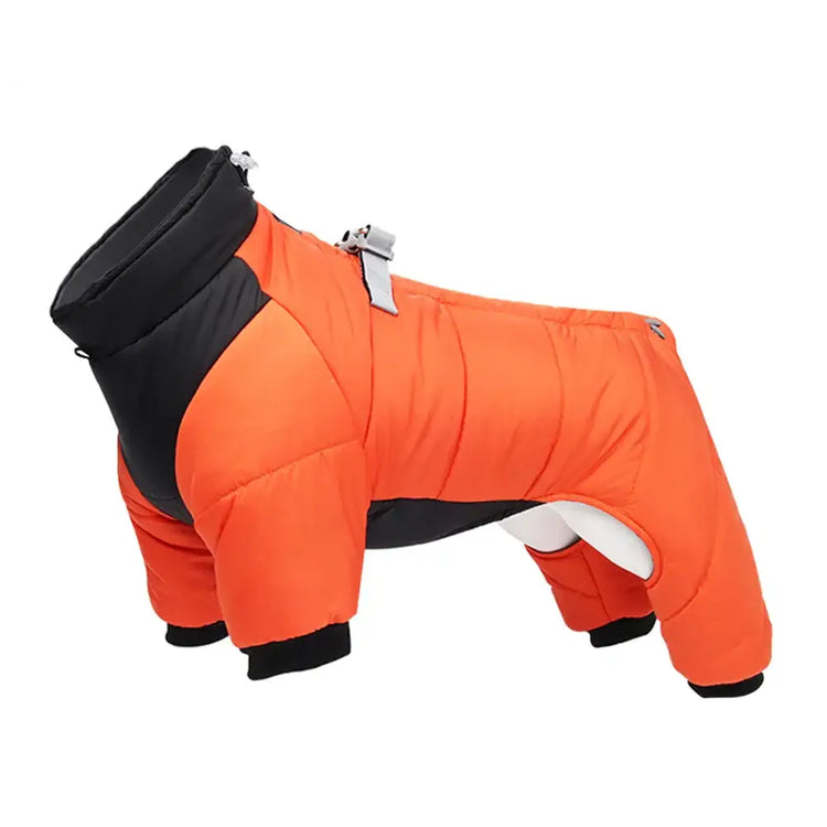 Veste d’hiver chaude épaisse et imperméable pour chien - Hook and Loop Orange / S