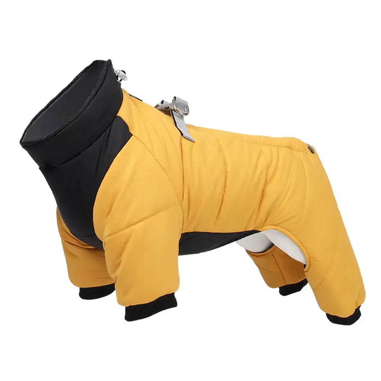 Veste d’hiver chaude épaisse et imperméable pour chien - Hook and Loop Yellow / S