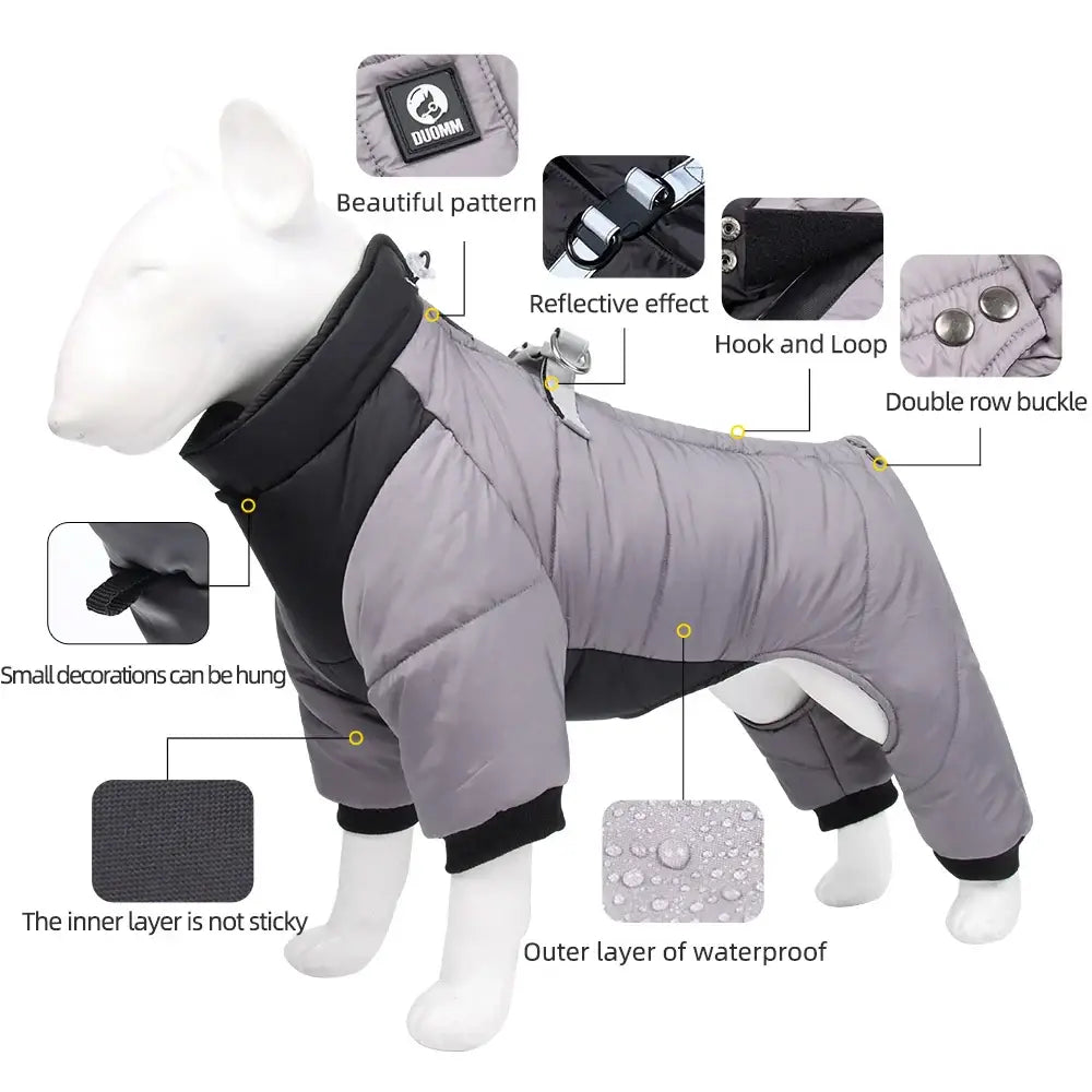 Veste d’hiver chaude épaisse et imperméable pour chien