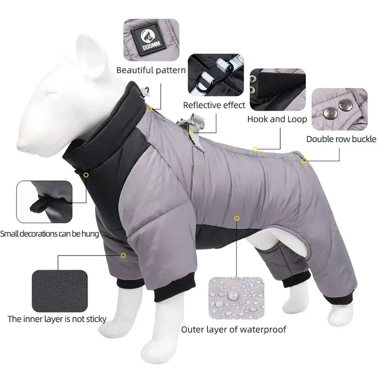 Veste d’hiver chaude épaisse et imperméable pour chien
