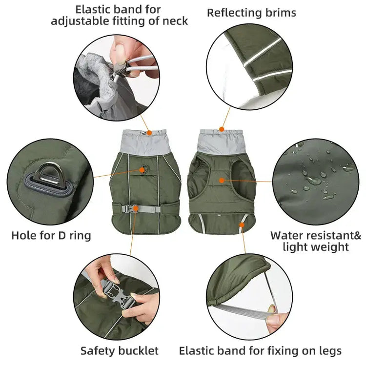 Veste d’hiver de luxe pour chien