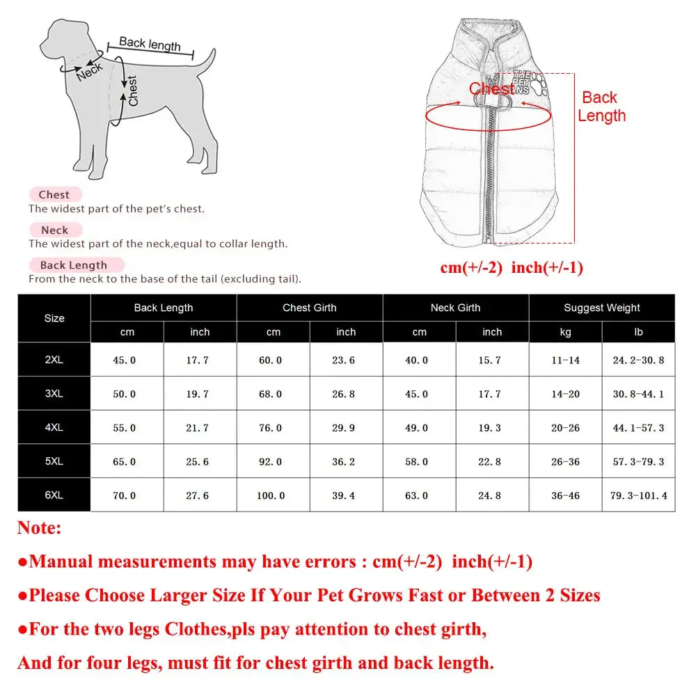 Veste d’hiver pour gros chien