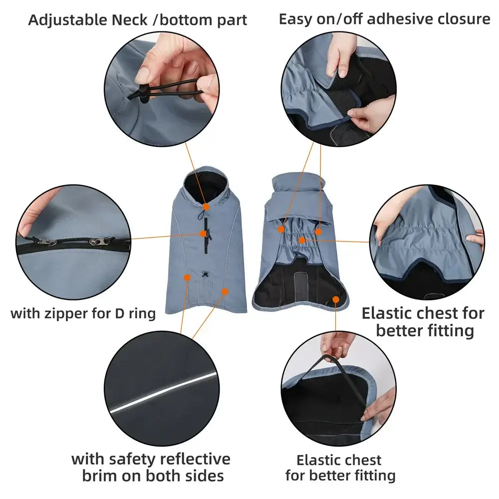 Veste imperméable pour grands chiens