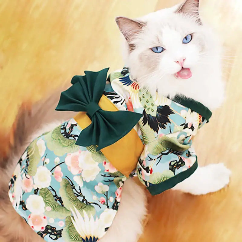 Veste pour animaux de compagnie à motif de fleurs de cerisier