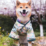 Veste pour animaux de compagnie à motif de fleurs de cerisier - green / No.1