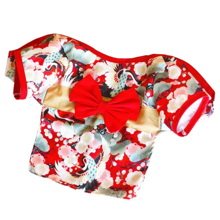 Veste pour animaux de compagnie à motif de fleurs de cerisier