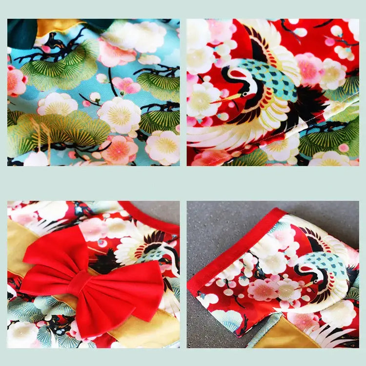 Veste pour animaux de compagnie à motif de fleurs de cerisier