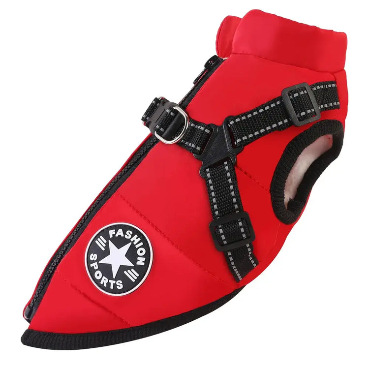 Vêtements d’hiver pour chien avec harnais - france / 1 5 / L