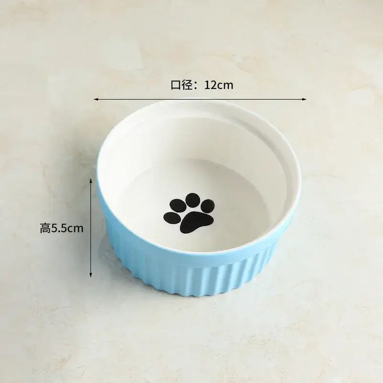 Wall-Mounted Ceramic Cat Dog Bowls Pet Cat Puppy Feeding Product Food Water Bowl For Cat Dog Pet Supplies - Blue-B
