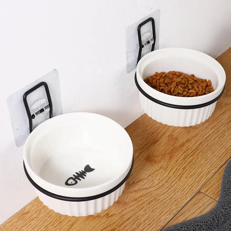Wall-Mounted Ceramic Cat Dog Bowls Pet Cat Puppy Feeding Product Food Water Bowl For Cat Dog Pet Supplies
