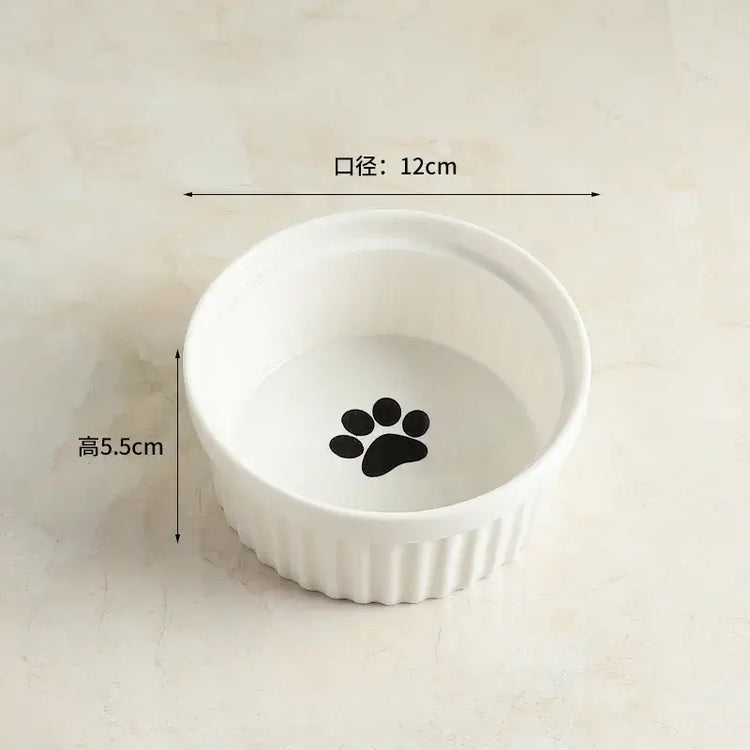 Wall-Mounted Ceramic Cat Dog Bowls Pet Cat Puppy Feeding Product Food Water Bowl For Cat Dog Pet Supplies - WHITE-B