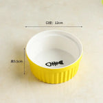 Wall-Mounted Ceramic Cat Dog Bowls Pet Cat Puppy Feeding Product Food Water Bowl For Cat Dog Pet Supplies - Yellow-A