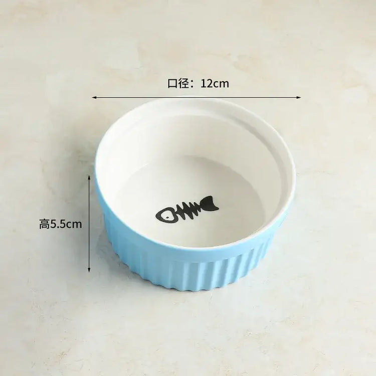 Wall-Mounted Ceramic Cat Dog Bowls Pet Cat Puppy Feeding Product Food Water Bowl For Cat Dog Pet Supplies - Blue-A
