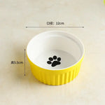 Wall-Mounted Ceramic Cat Dog Bowls Pet Cat Puppy Feeding Product Food Water Bowl For Cat Dog Pet Supplies - Yellow-B